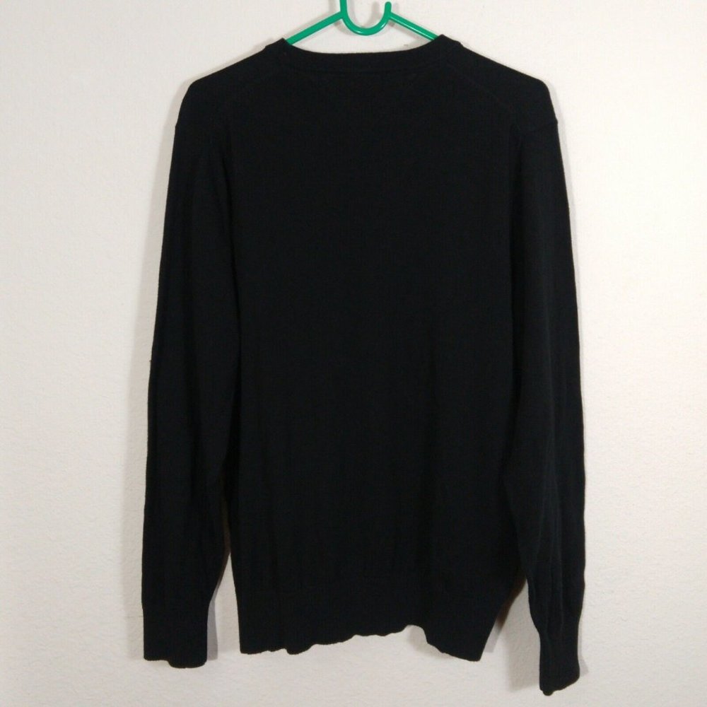 Tommy Hilfiger Men's Rib Knit Pullover 100% Cotton Sweater Black Size M - Picture 2 of 6